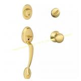 Plymouth Bright Brass Handleset with Knob