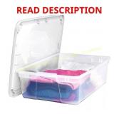 Homz 28 Qt Snaplock Clear Storage Bin (2 Pack)
