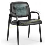 JONPONY PU Leather Guest Chair, Black, Single