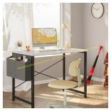 Gianna 47" Computer Desk, Metal Frame, White