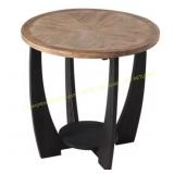 COZAYH Rustic Round End Table with Storage