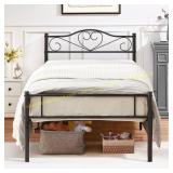VECELO Metal Platform Bed Frame, Twin, Black