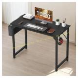 Computer Desk with Storage Bag, 31 in Black