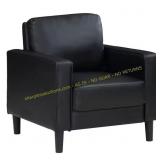 Ruth Black Upholstered Chair with Track Arm