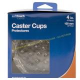 Softtouch Caster Cup, Clear, 4 in., 4 pk