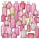 Yaomiao 30 Pcs Glass Bud Vases, Pink Series