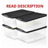 Homz 15-Quart Clear Stackable Bin (4 Pack)