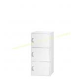 35.6 in. Tall White MDF 3-Shelf Bookcase