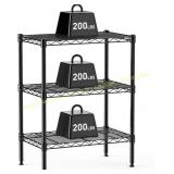 DUMOS 3-Tier Metal Wire Shelf, 30" H, Black
