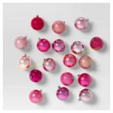 Wondershop 50ct Christmas Ornament Set Pink