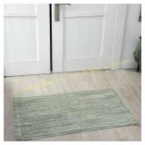 Luxe Weavers Green Rug 2x3 Fringed