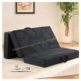 Tri-Fold Memory Foam Topper 73x52 Black