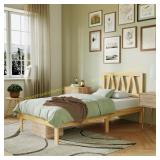 Novilla 12-In Twin Bed Frame, Pine