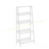 23.6 in. White Wood 5-Shelf Ladder Bookcase