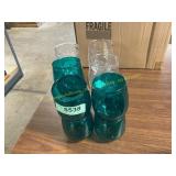 12-pk assorted plastic cups, clear/ green