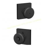 2ct Bowery Matte Black Privacy Door Knob with Trim