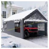 Walsunny 12x20 ft Carport with Sidewalls