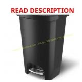 Glad Stainless Step Trash Can, 13 gal, Black