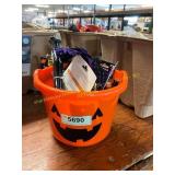 Pumpkin Bucket W/ Halloween Novelties