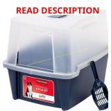 IRIS Covered Cat Litter Box with Scoop Navy