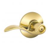 2ct Schlage Accent Bright Brass Privacy Lockset