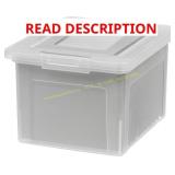 IRIS 35 Qt File Box with Lids, Clear 4-pk