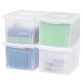 IRIS 4 Pack File Box BPA-Free Bin Pearl