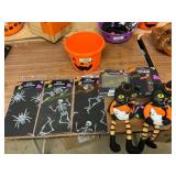 Halloween Printed Bucket with Handle, cat perches,