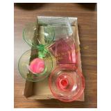 Classic Margarita Glass, Green & pink, mini vases