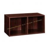 Reddish Brown Wood 2-Cube Organizer