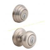 Juno Satin Nickel Door Knob & Deadbolt Set