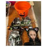 Orange Halloween Pail w/ spooky headgear
