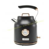 Haden Black Retro Stainless Steel 1.7L Kettle