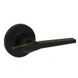 2ct Hollis Round Rose Matte Black Door Lever