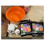 Orange Halloween Bowl w/ Decorations