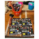 Orange Halloween Pail w/ face paint and decor