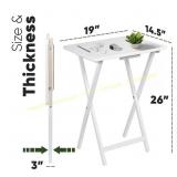 PJ Wood Folding TV Snack Tray Table 2-Pc Set