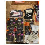 Orange Halloween Pail w/ costumes & decor