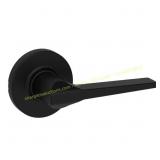 Hollis Round Rose Matte Black Door Lever