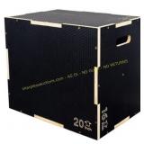 Fitvids 24x20x16 Wooden Plyometric Box, Black