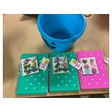 Blue Halloween Pail w/ notebooks with charms