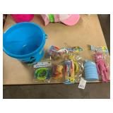 Blue Halloween Pail w/ toys