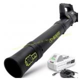 Sun Joe 24V Cordless Jet Leaf Blower, Green