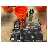 Orange Halloween Pail w/ Halloween Items