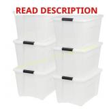 53 Qt Stack & Pull Storage Box Set, Pearl (6)