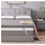 SINWEEK 2' Gel Memory Foam Topper King, Grey