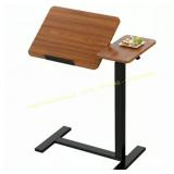 EDX Overbed Desk, Rolling Laptop Stand, Brown