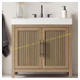 Cargrove 36-in Oak Vanity, White Top