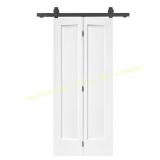 36x80 in Shaker White Barn Door kit