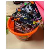 Bucket of holloween supplies